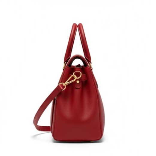 Bolsa roja de cuero