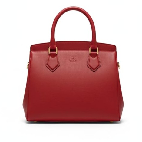 Bolsa roja de cuero