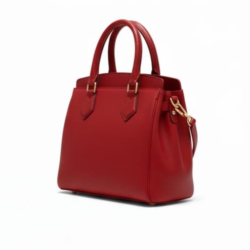 Bolsa roja de cuero